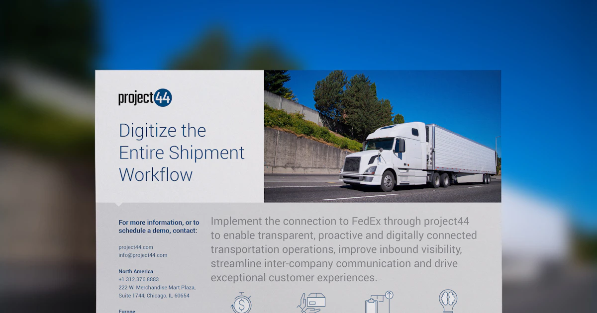 Digitize the Entire Shipment Workflow | project44